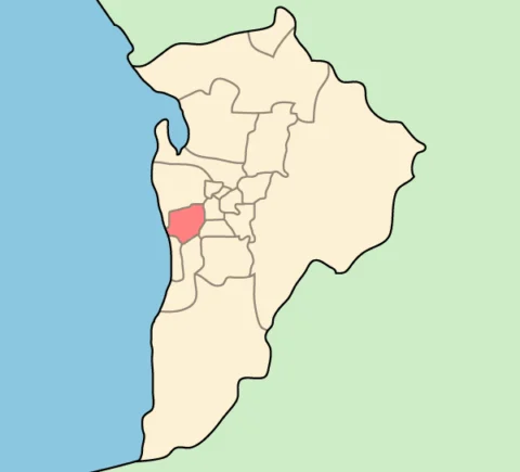 Map of Adelaide highlighting the West Torrens LGA