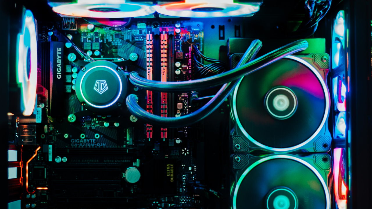 PC internals with RGB components