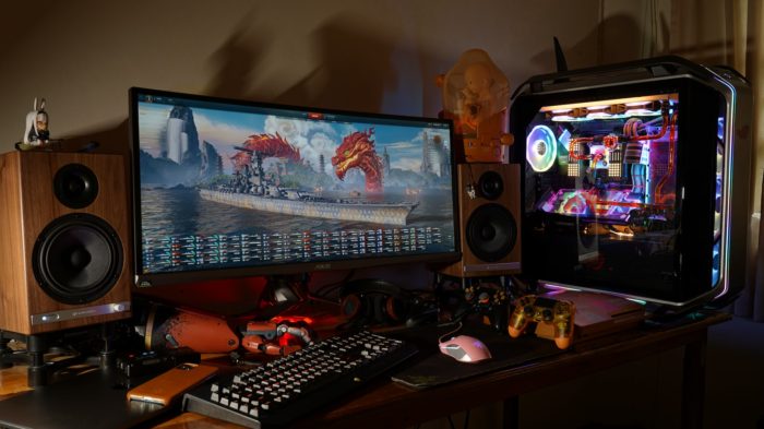 Wide monitor gaming setup